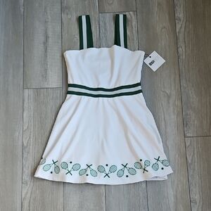 Beach Riot White and Green Tennis Dress